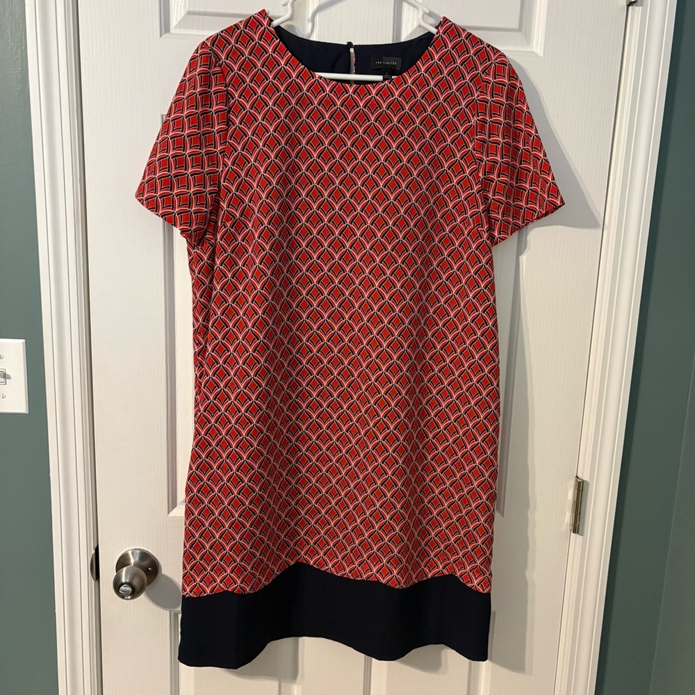 The Limited Red and Black Patterned Dress